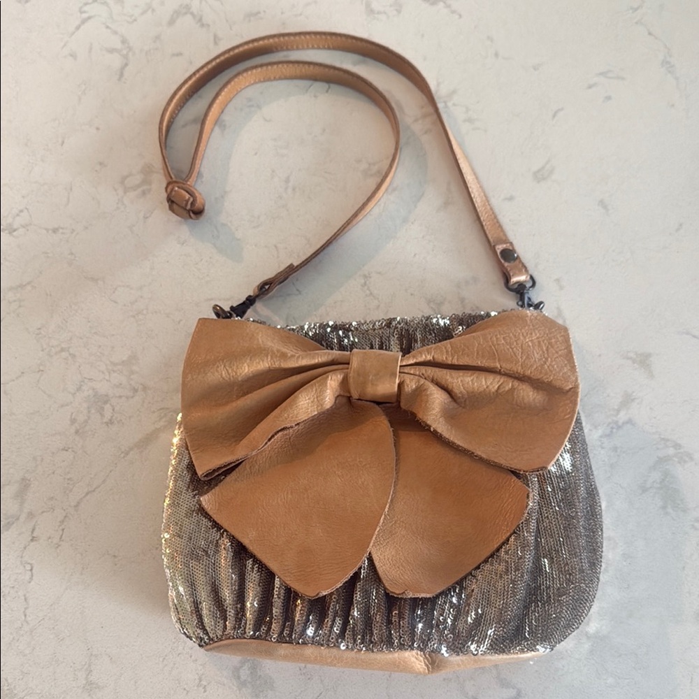 Red Valentino Sequin/Leather Bow Purse